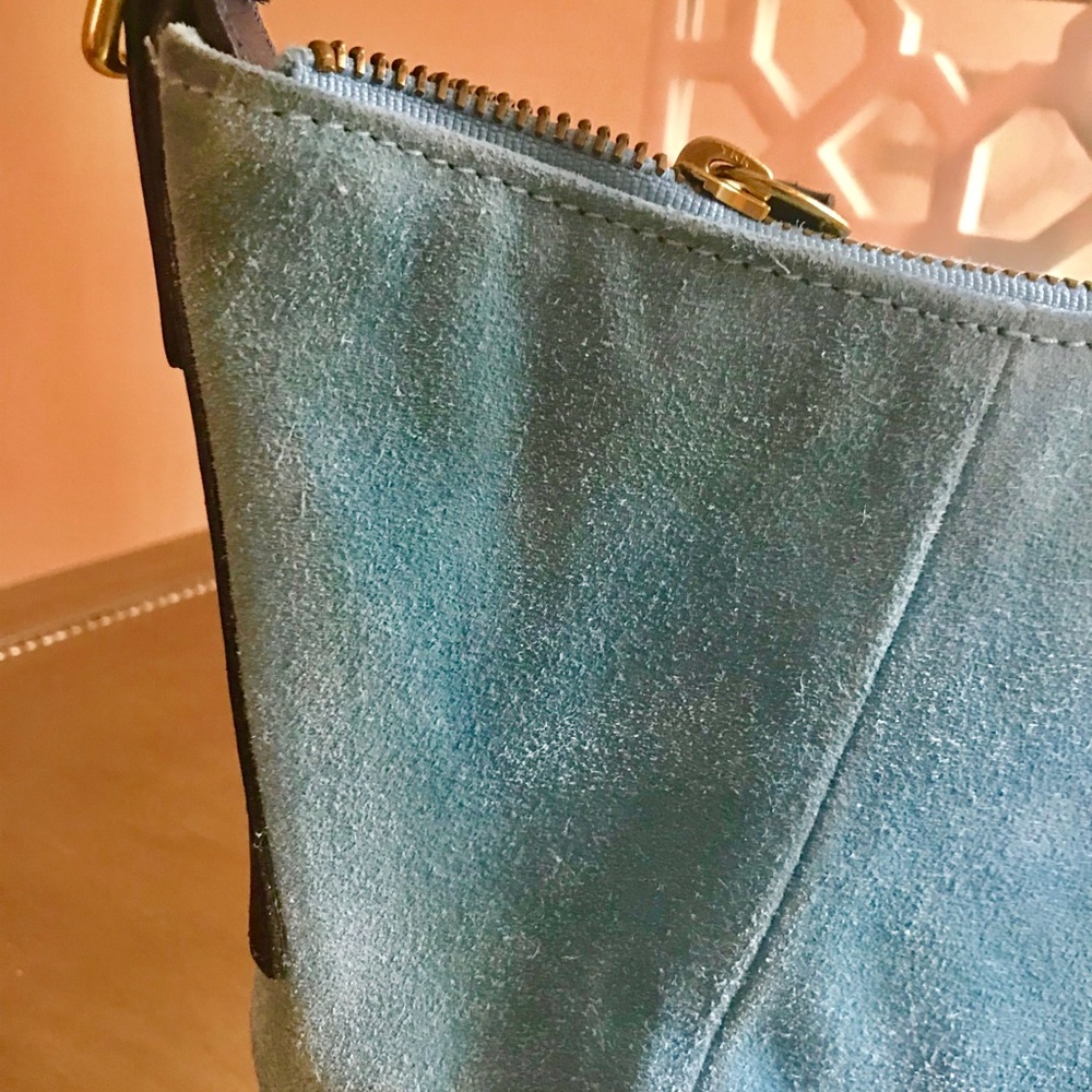 COACH BLUE SUEDE BAGET - Picture 7 of 10